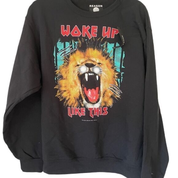 NWT REASON NY Mens Black Sweatshirt - Picture 1 of 3